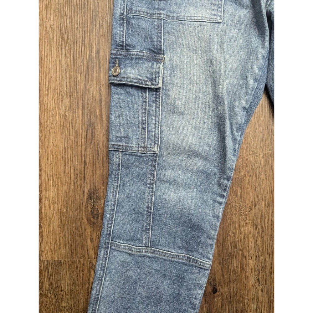 KanCan Jeans Womens 29 Blue Cargo Pants Medium‎ Wash High Rise Y2K Denim - Picture 5 of 13